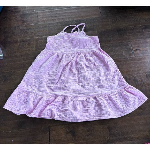 Cat and Jack Girls Large 10/12 Dress Pink Gauzy Sleeveless Layered Sundress - Picture 1 of 7